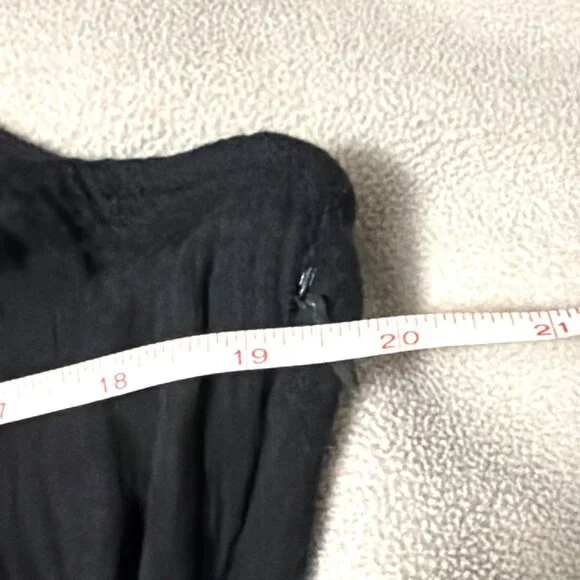 J.Crew Black Sleeveless Tiered Midi Dress With Waist Tie Size 12 - Picture 5 of 7